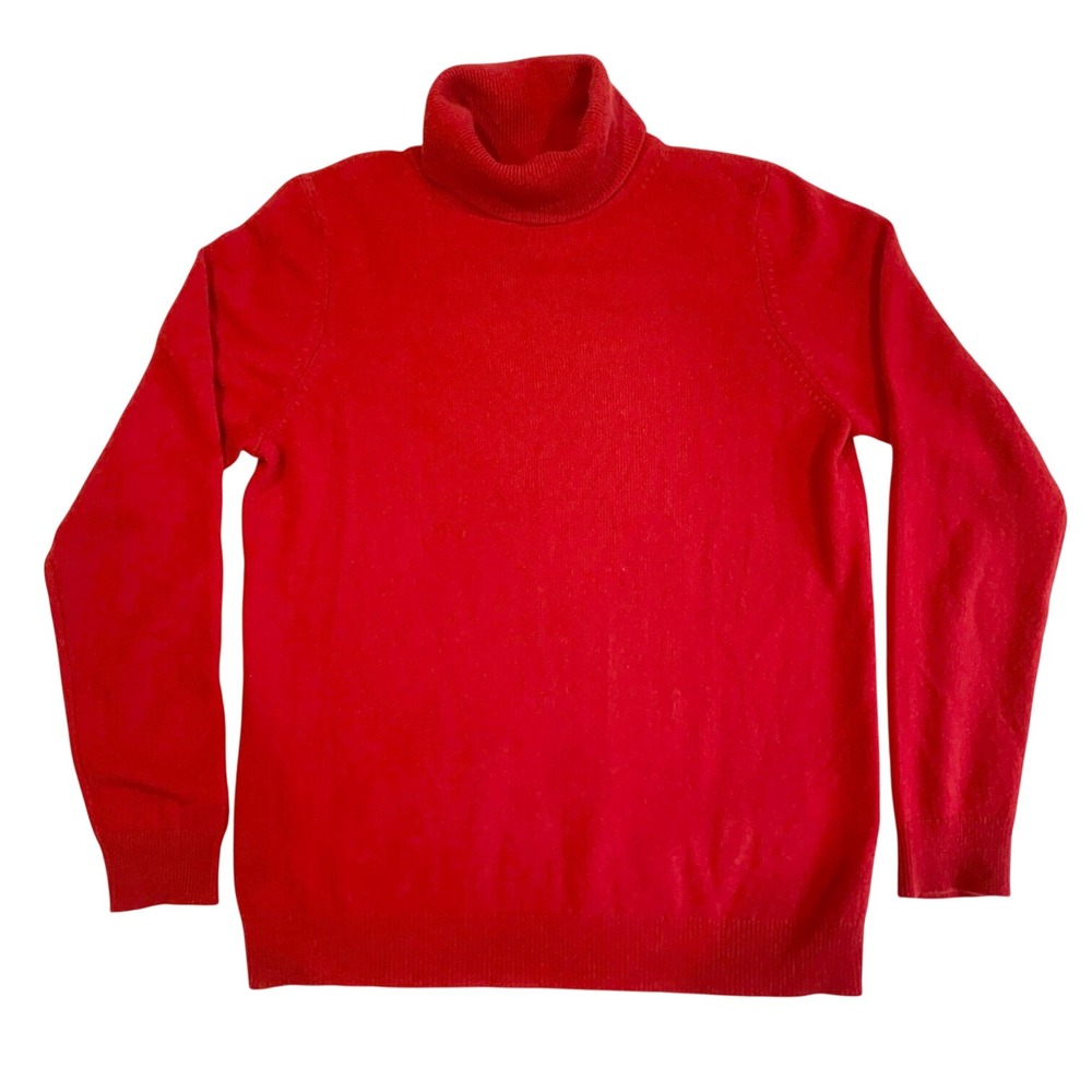 Charter Club Luxury 100% Cashmere Turtleneck Sweater Red Womens Medium